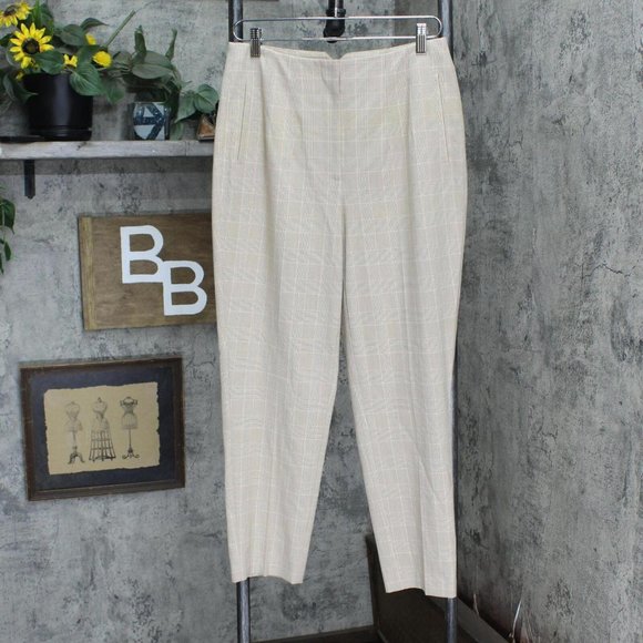 NEW Nine West Plaid Pleated Dress Pants with Pockets 16611b4956cc8c Brown M - Picture 1 of 3